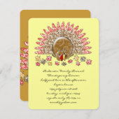 Niedlicher Cartoon Erntedank Türkei Einladung (Vorne/Hinten)