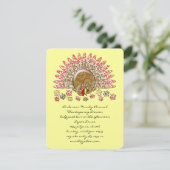 Niedlicher Cartoon Erntedank Türkei Einladung (Stehend Vorderseite)