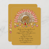 Niedlicher Cartoon Erntedank Türkei Einladung (Vorne/Hinten)