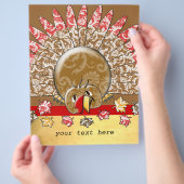 Niedlicher Cartoon Erntedank Türkei Flyer (Hand)