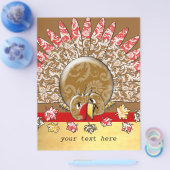 Niedlicher Cartoon Erntedank Türkei Flyer (Einzeln)