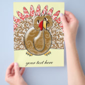 Niedlicher Cartoon Erntedank Türkei Flyer (Hand)