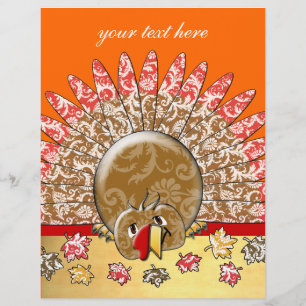 Niedlicher Cartoon Erntedank Türkei Flyer