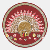 Niedlicher Cartoon Erntedank Türkei Runder Aufkleber (Vorderseite)