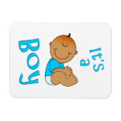Niedlicher Cartoon Es ist ein Boy Text in Bright B Magnet (Horizontal)