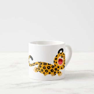 Niedlicher Cartoon Facetische Leopard Espresso Tas Espressotasse