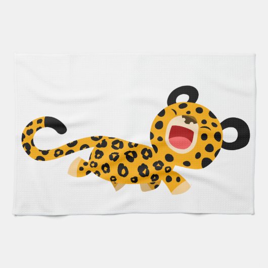 Niedlicher Cartoon Facetische Leopard Küchentücher (Horizontal)