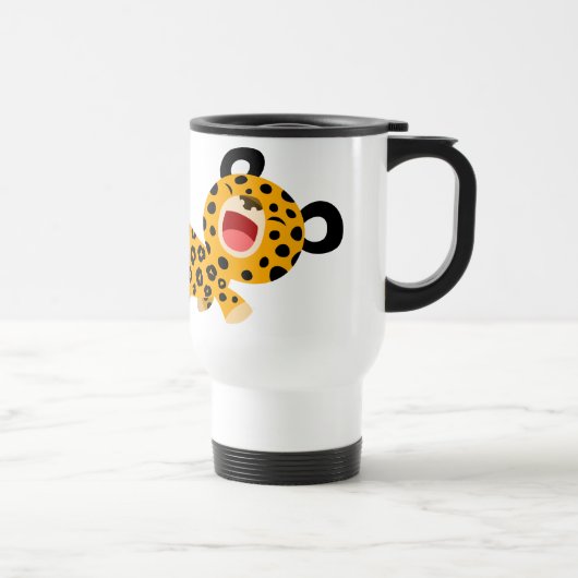 Niedlicher Cartoon Facetische Leopard-Tasse Reisebecher (Rechts)
