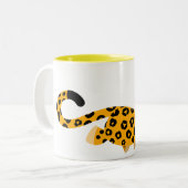 Niedlicher Cartoon Facetische Leopard-Tasse Zweifarbige Tasse (Vorderseite Links)
