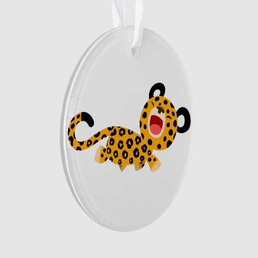 Niedlicher Cartoon Facetischer Leopard Akrylus Orn Ornament (Vorderseite)