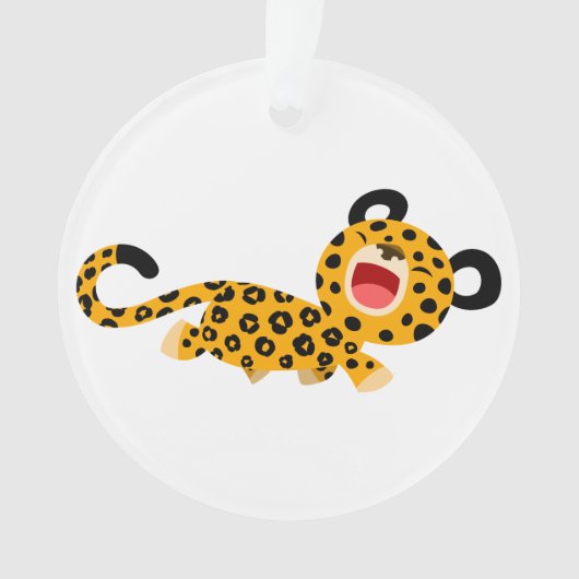 Niedlicher Cartoon Facetischer Leopard Akrylus Orn Ornament (Vorderseite)