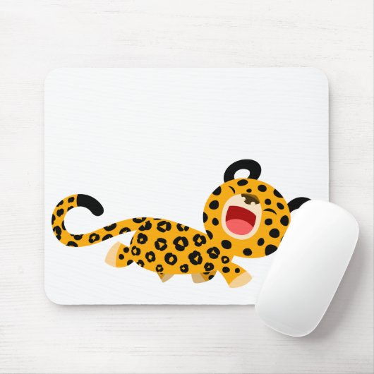 Niedlicher Cartoon Facetischer Leopard Mousepad (Mit Mouse)