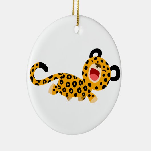 Niedlicher Cartoon Facetischer Leopard Ornament (Rechts)
