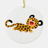 Niedlicher Cartoon Facetischer Leopard Ornament (Vorne)