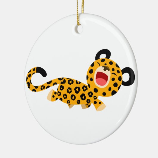 Niedlicher Cartoon Facetischer Leopard Ornament (Links)
