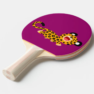 Niedlicher Cartoon Facetischer Leopard Ping Pong P Tischtennis Schläger