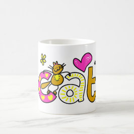 Niedlicher Cartoon Farbige Katze Kaffeetasse