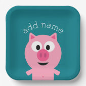 Niedlicher Cartoon Farm Schwein - Wählen Sie Ihre Pappteller (Vorderseite)