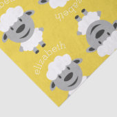Niedlicher Cartoon Farm Sheep - gelb und grau Seidenpapier (Detail)