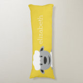 Niedlicher Cartoon Farm Sheep - gelb und grau Seitenschläferkissen (Vorderseite Vertikal)