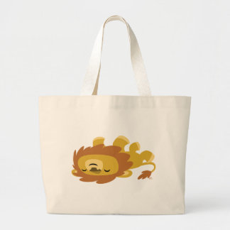 Niedlicher Cartoon-faule Löwe-Tasche Jumbo Stoffbeutel