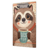 Niedlicher Cartoon-Faultier mit übertrieben schläf Klemmbrett (Links)