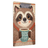 Niedlicher Cartoon-Faultier mit übertrieben schläf Klemmbrett (Rechts)