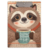 Niedlicher Cartoon-Faultier mit übertrieben schläf Klemmbrett (Vorderseite)