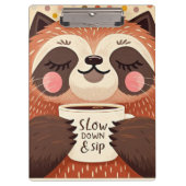 Niedlicher Cartoon-Faultier mit übertrieben schläf Klemmbrett (Vorderseite)