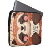 Niedlicher Cartoon-Faultier mit übertrieben schläf Laptopschutzhülle (Vorne Rechts)