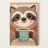 Niedlicher Cartoon-Faultier mit übertrieben schläf Planer (Rückseite)