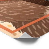 Niedlicher Cartoon-Faultier mit übertrieben schläf Poster (Ecke)