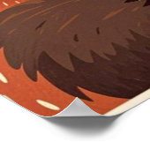 Niedlicher Cartoon-Faultier mit übertrieben schläf Poster (Ecke)