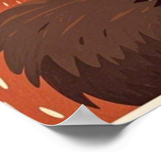 Niedlicher Cartoon-Faultier mit übertrieben schläf Poster (Ecke)