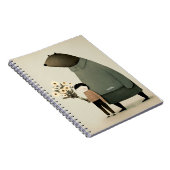 Niedlicher Cartoon Feenbär und Junge. Floral Birth Notizblock (Rechte Seite)