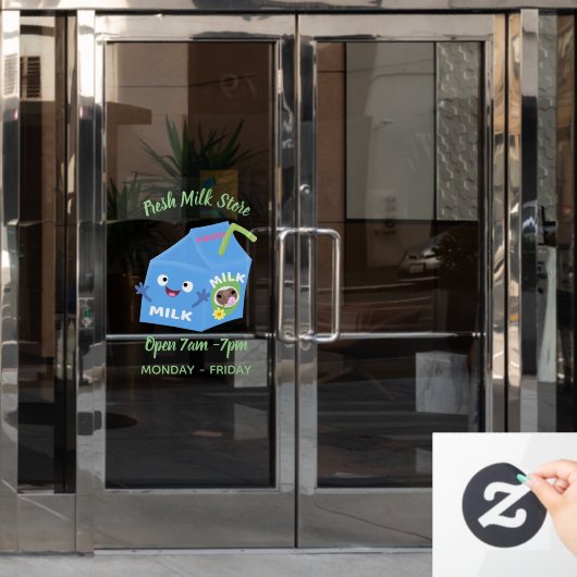 Niedlicher Cartoon Fensteraufkleber (Büro Tür)