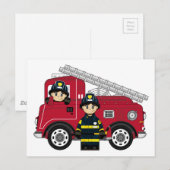 Niedlicher Cartoon Fireman Postkarte (Vorne/Hinten)