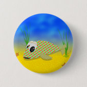 Niedlicher Cartoon Fisch Button (Vorderseite)