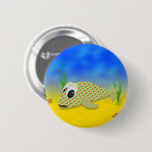 Niedlicher Cartoon Fisch Button (Vorne & Hinten)
