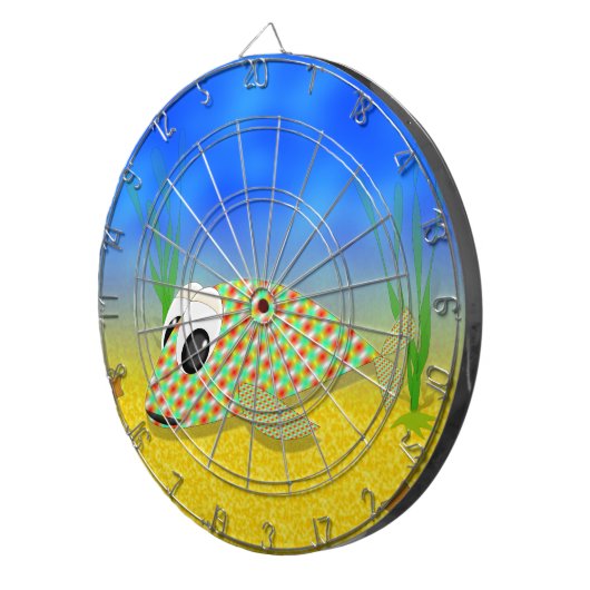 Niedlicher Cartoon Fisch Dartscheibe (Vorderseite rechts)
