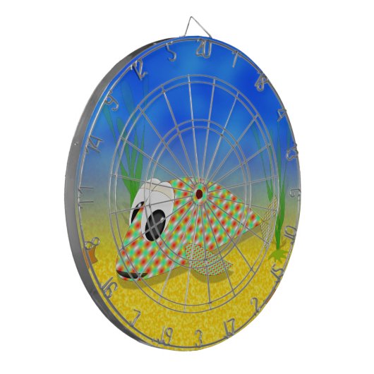 Niedlicher Cartoon Fisch Dartscheibe (Vorderseite Links)