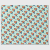 Niedlicher Cartoon Fisch Geschenkpapier (Flach)