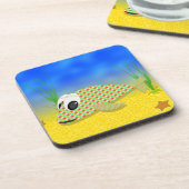 Niedlicher Cartoon Fisch Getränkeuntersetzer (Linke Seite)