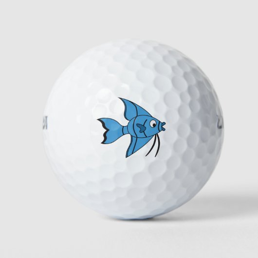 Niedlicher Cartoon Fisch Golfball (Vorderseite)