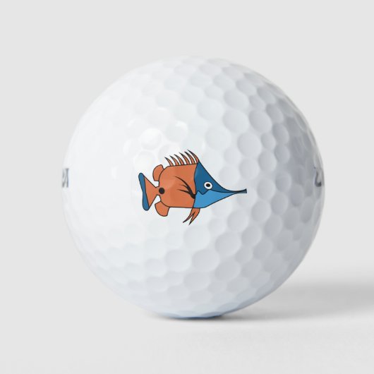 Niedlicher Cartoon Fisch Golfball (Vorderseite)