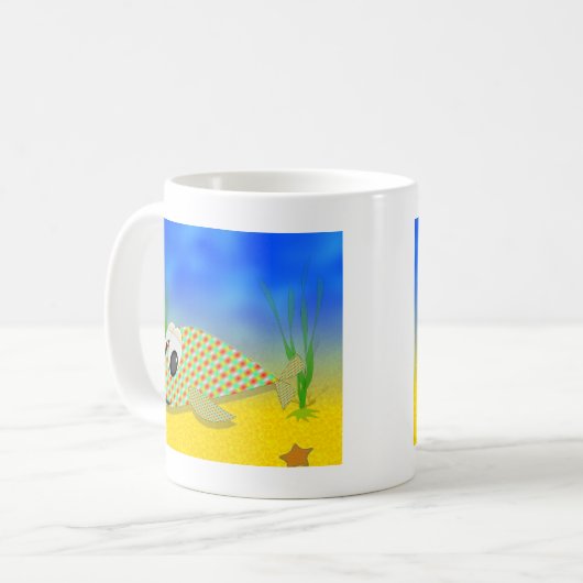 Niedlicher Cartoon Fisch Kaffeetasse (Vorderseite Links)