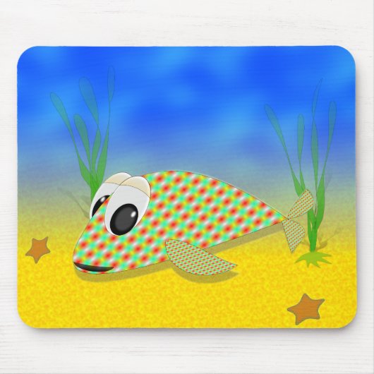 Niedlicher Cartoon Fisch Mousepad (Vorne)
