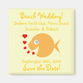 Niedlicher Cartoon Fisch Save the Date Beach Hochz Magnet