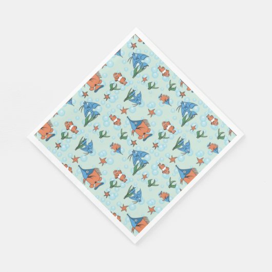 Niedlicher Cartoon Fisch Serviette (Ecke)