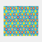 Niedlicher Cartoon Fische und Krebse in hellen Far Fleecedecke (Vorderseite (Horizontal))